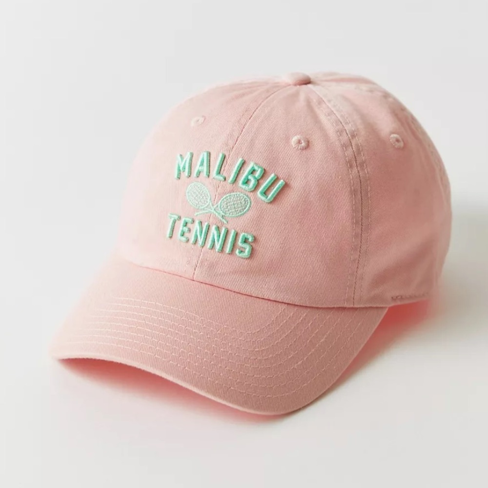 Urban Outfitters Pink Malibu Tennis Baseball Cap